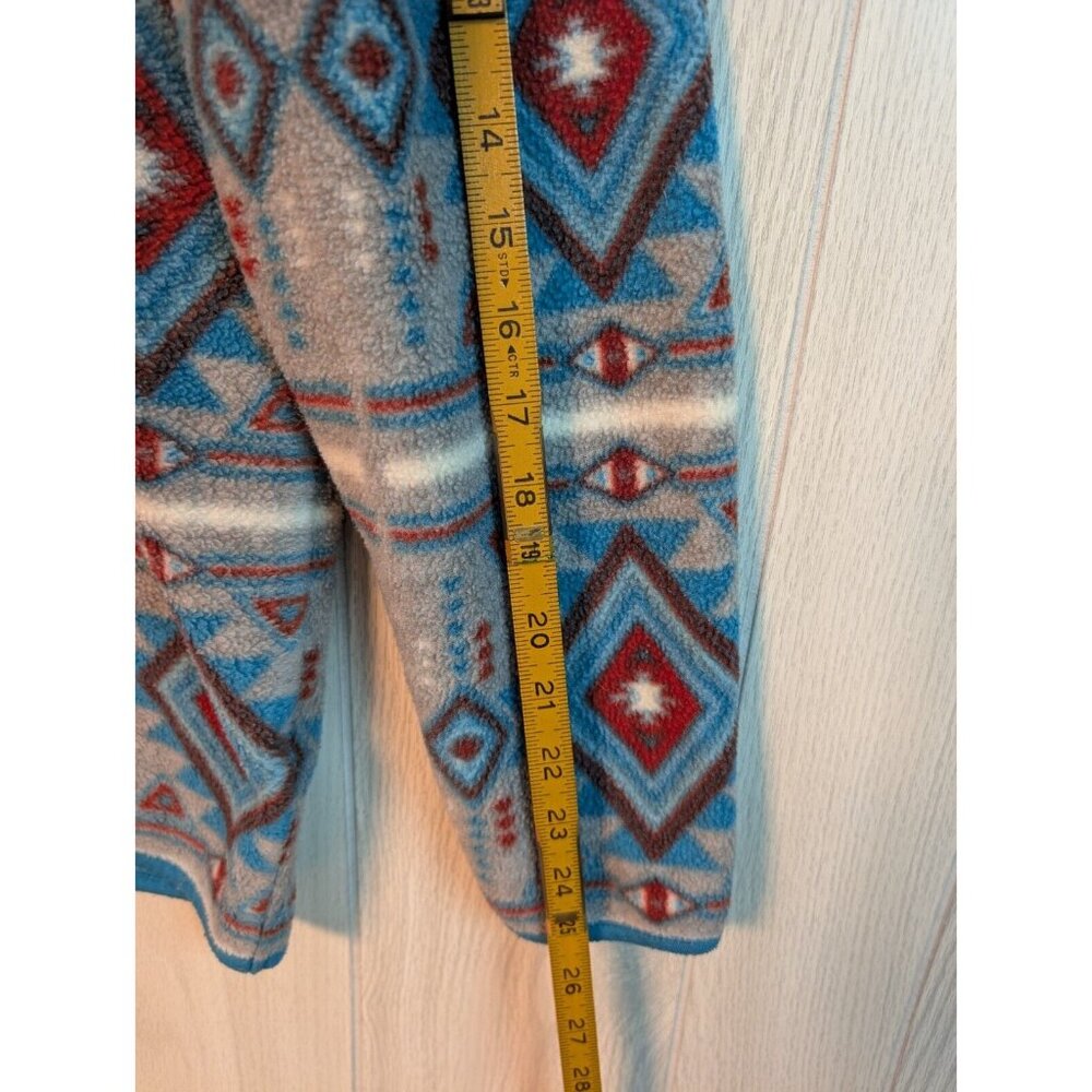 Massive Outdoor Mens Aztec Fleece Long Sleeve 1/4 Snap Button Size Medium Gray - Picture 6 of 7